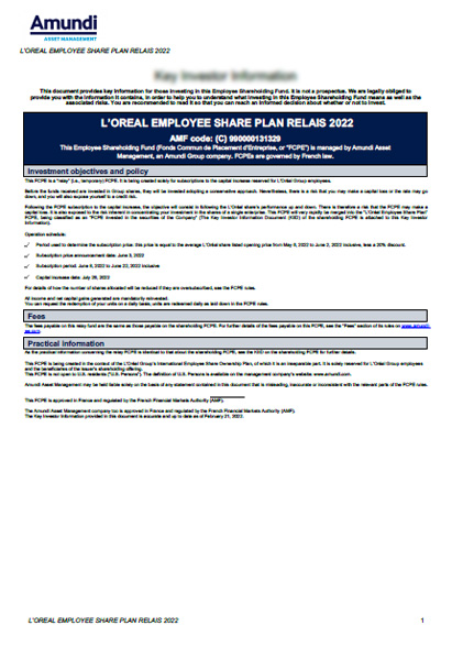 dici/DICI_LOREAL_EMPLOYEE_SHARE_PLAN_RELAIS_2022_CHE_DE.pdf